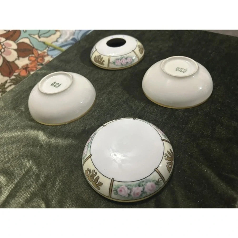 RARE 6-PC Vintage Limoges Vanity Hair Receiver Powder Cont. &‎ Pair Of Trays Wow
